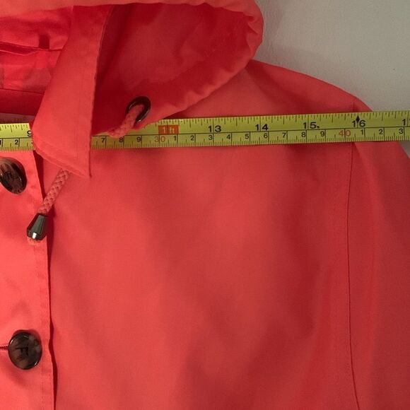 Capelli of NY Long Raincoat Jacket Collar Hood Belt Women’s Size Small - Picture 3 of 10